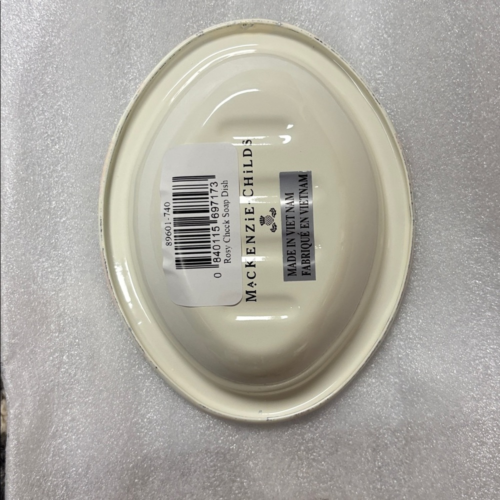 MacKenzie-Childs rosy check soap dish - Picture 3 of 5